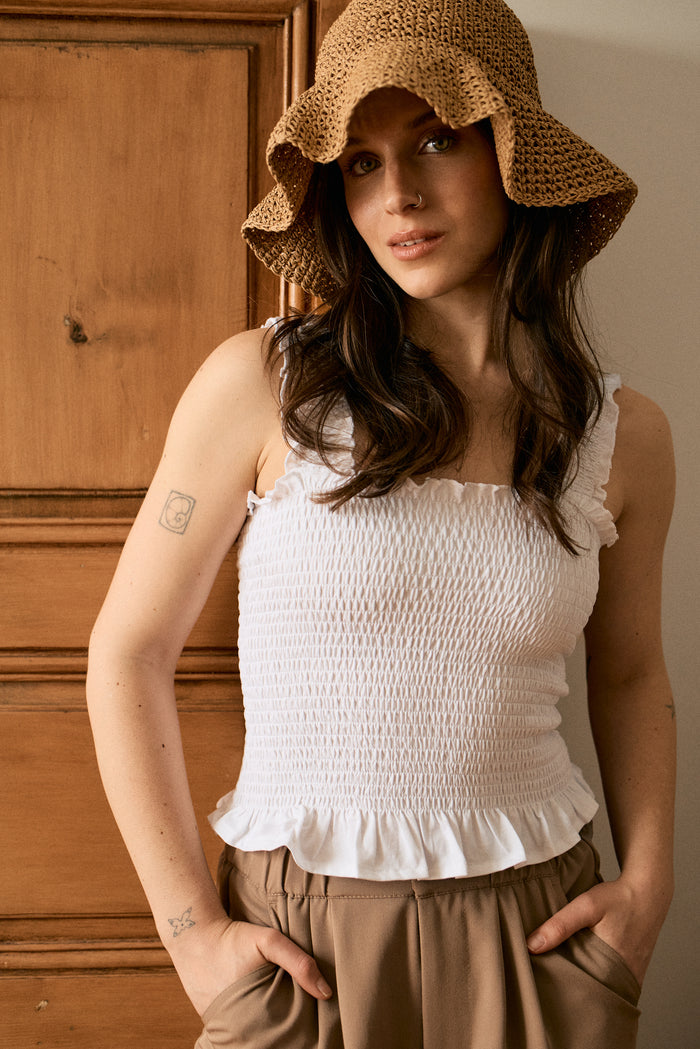 Fitted Honeycomb Tank Top - 9185