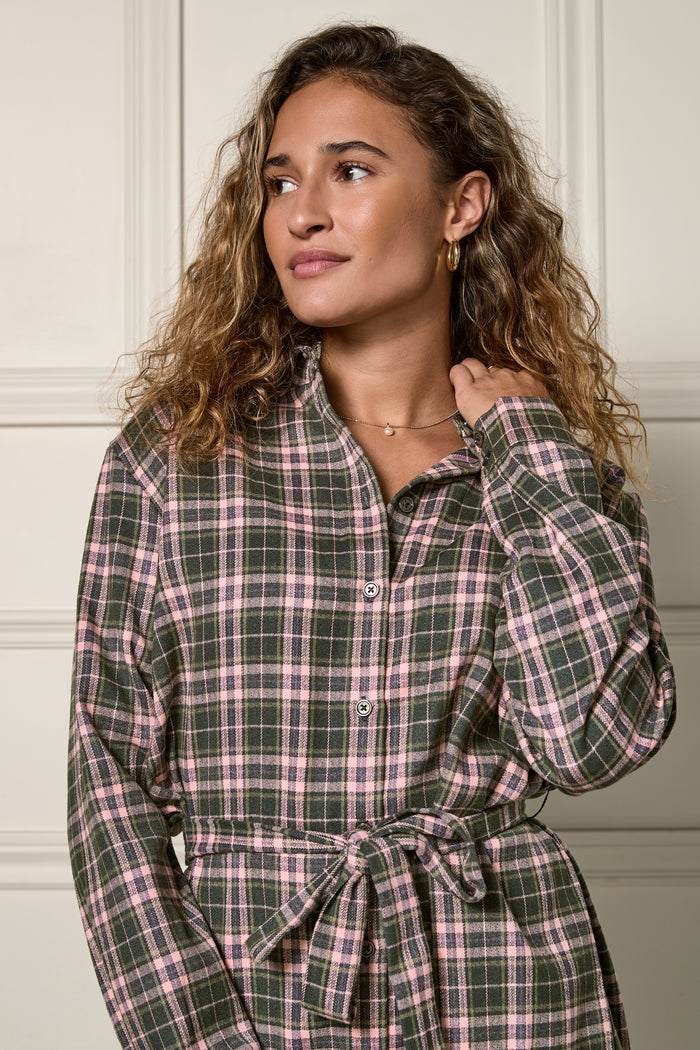 Fitted Plaid Dress - 2208