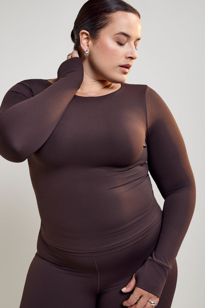 Fitted Stretch Boat-Neck Top - 9208