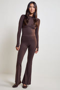 Flared Lined-Waist Leggings - 5143