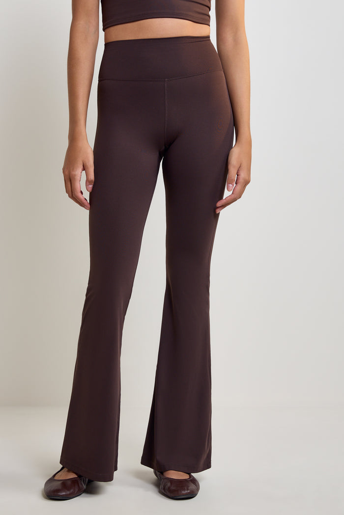 Flared Lined-Waist Leggings - 5143