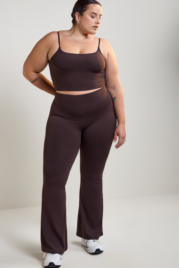 Flared Lined-Waist Leggings - 5143