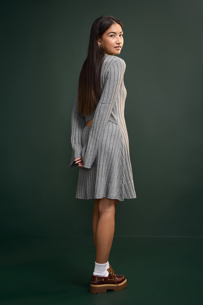 Flared Sleeve Mini Dress - 2202