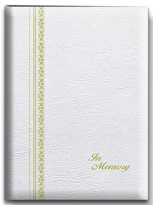 Fleur de lis series register books used in funeral service operations, from lynch supply
