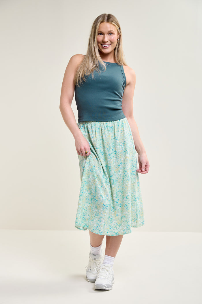 Floral Print Midi Skirt - 6071