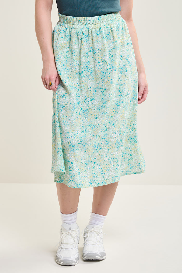 Floral Print Midi Skirt - 6071
