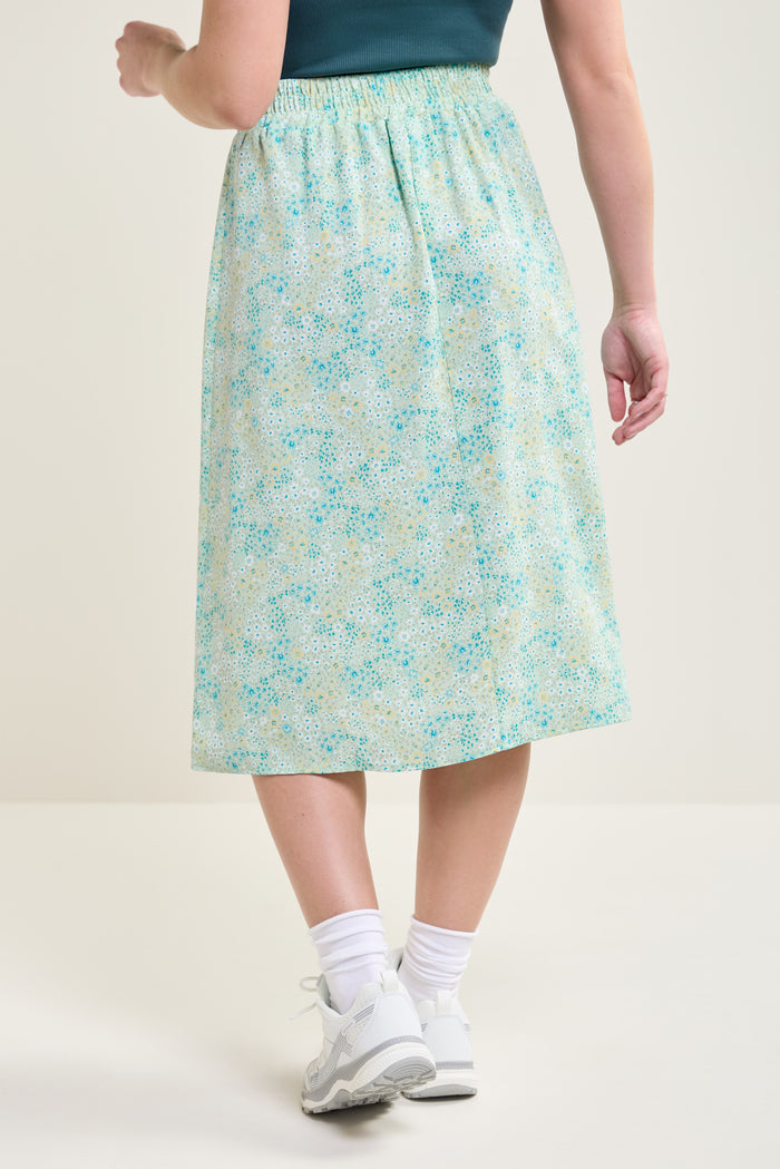 Floral Print Midi Skirt - 6071