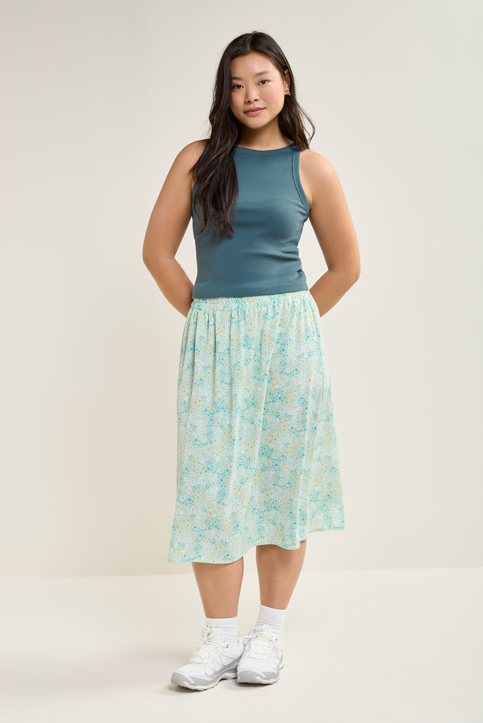 Floral Print Midi Skirt - 6071