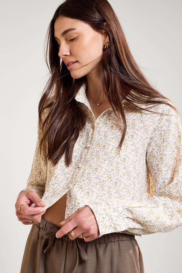 Floral Seersucker Shirt - 4105