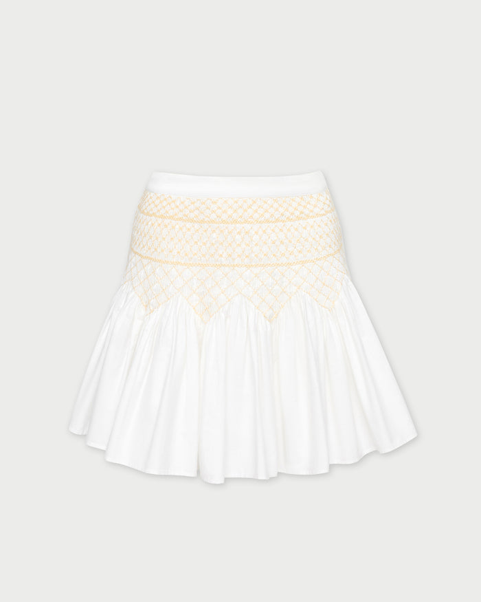 Florrie Mini Skirt in cream cotton.