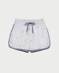 Flynn Quilted Short in white floral cotton.