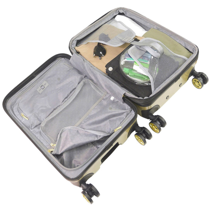 Ful Groove 22" Carry-on Hard Shell Spinner Suitcase Gold Luggage