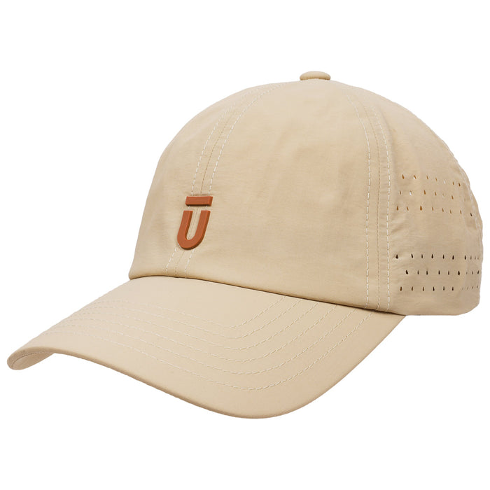FŪL Perforated Stripe Nylon Cap with 3D Rubber Logo and Elastic Logo Backstrap