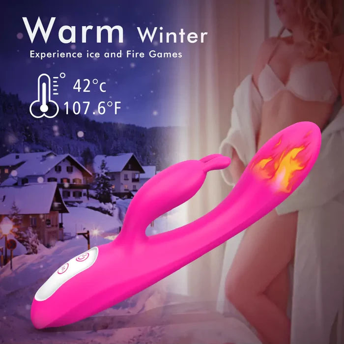 G-Spot Rabbit Vibrator with Heating Function and Bunny Ears for Clitoris G-spot Stimulation