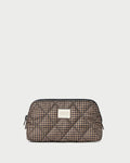 Georgette Mini Toiletry Bag in Brown Black Check Gingham