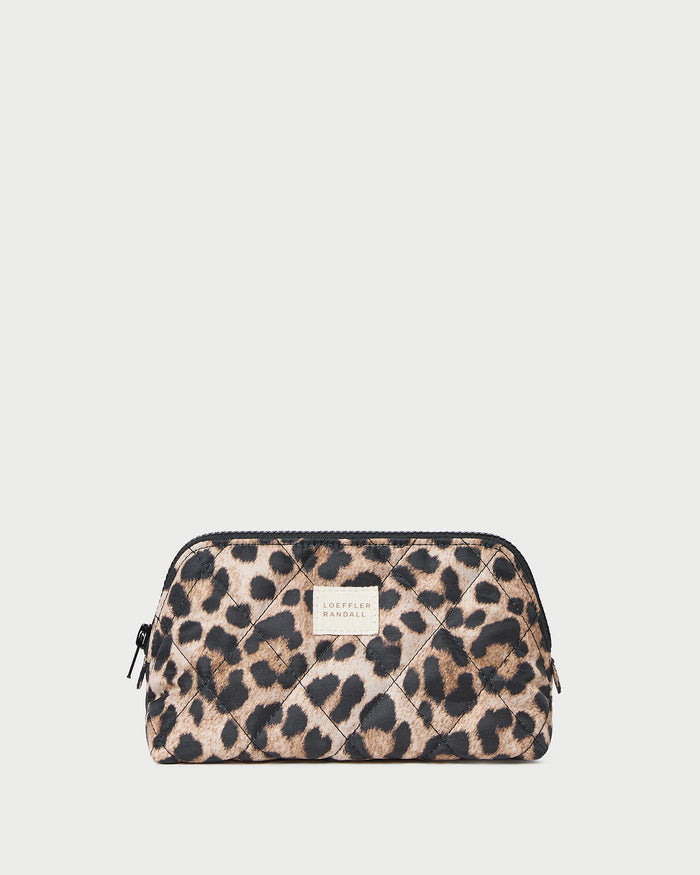 Georgette Mini Toiletry Bag in Brown Leopard