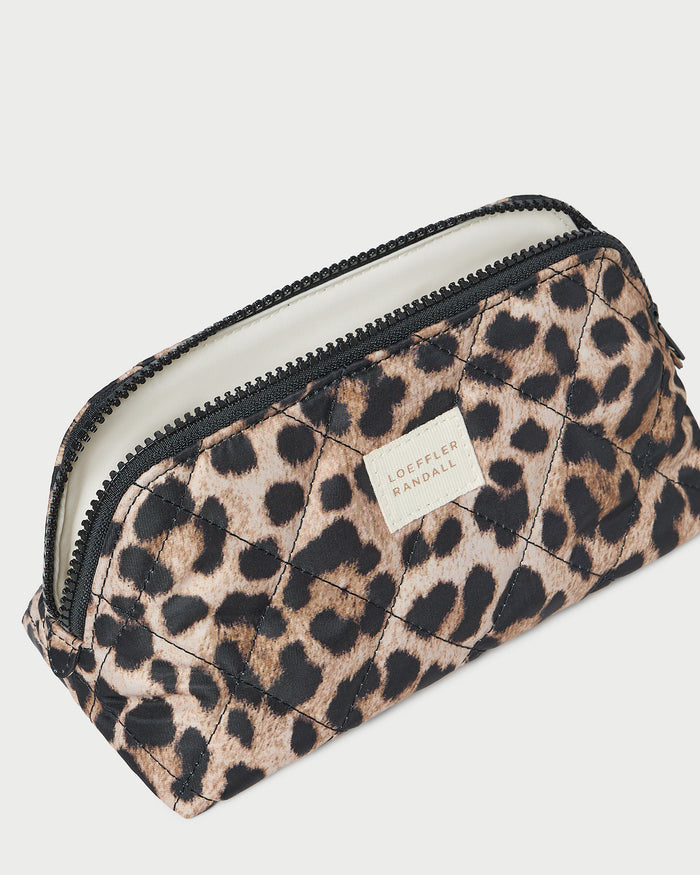 Georgette Mini Toiletry Bag in Brown Leopard