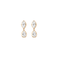 Georgian Toi et Moi Drop Earrings Vermeil Yellow Gold First
