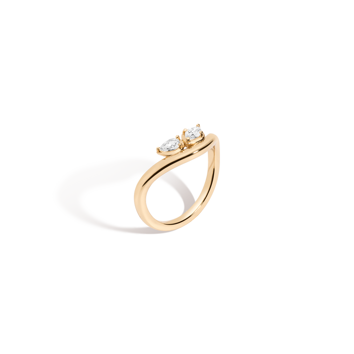 Georgian Toi et Moi Ring Vermeil Yellow Gold