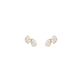 Georgian Toi et Moi Stud Earrings Vermeil Yellow Gold Single Pair First