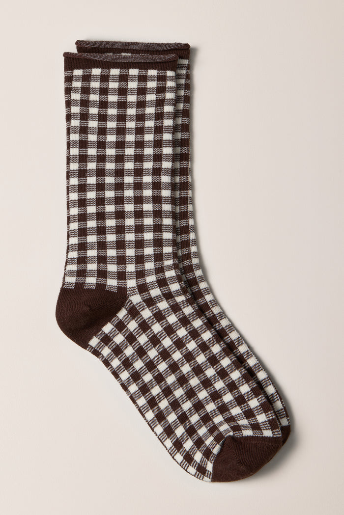 Gingham Crew Socks - A0271