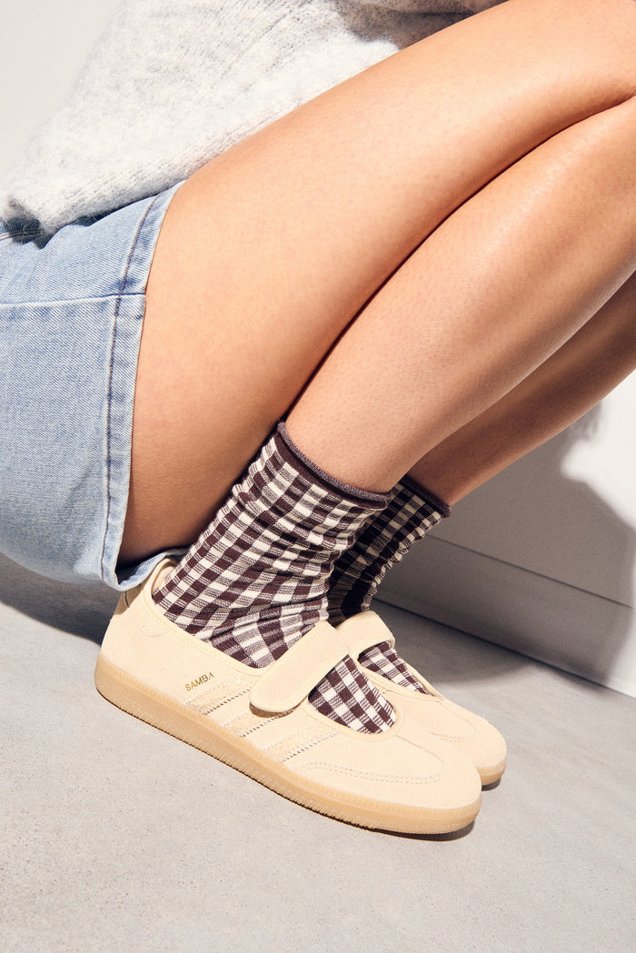Gingham Crew Socks - A0271