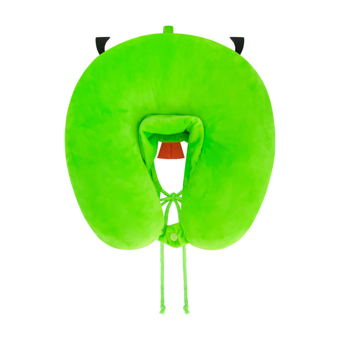 Neon Green Ful GIR Hooded Travel Neck Pillow with ears