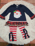 Girls Navy Santa 2PC