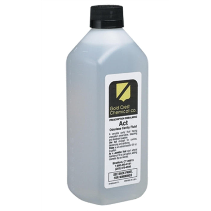 Gold crest act odorless cavity fluid used in funeral service operations, from lynch supply