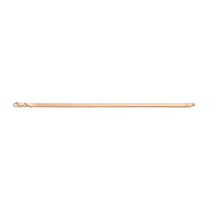 Gold Herringbone Chain Bracelet Vermeil Rose Gold 6.5in 7in 7.5in 4mm