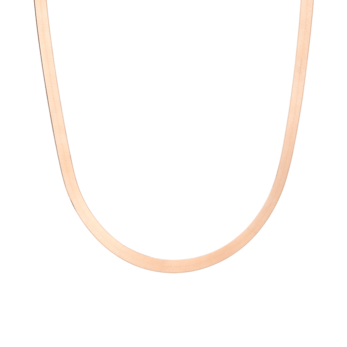 Gold Herringbone Chain Necklace - 5mm