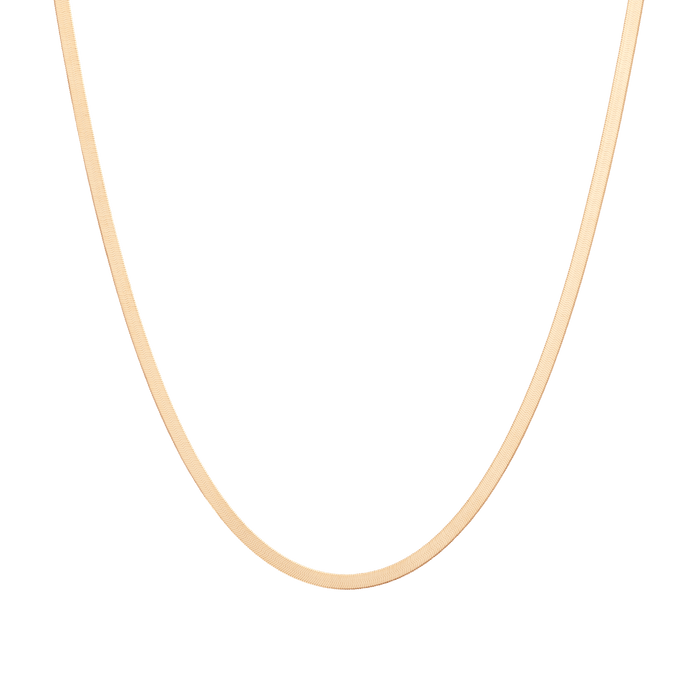 Gold Herringbone Chain Necklace