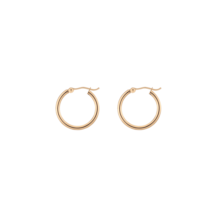 Gold Hoop Earrings - 2mm (20mm)
