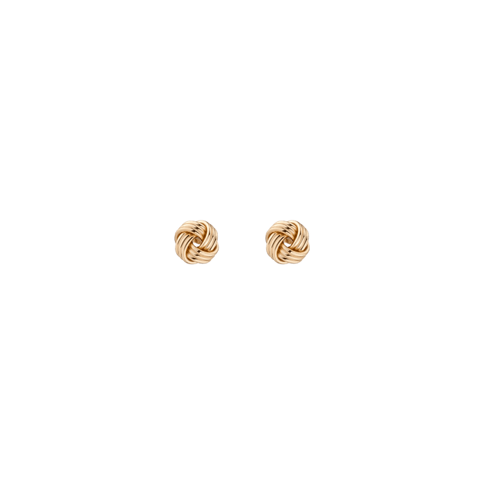 Gold Knot Stud Earrings 14k Yellow Gold Small
