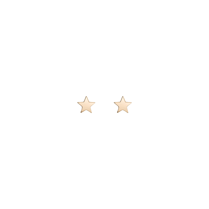 Gold Nova Star Stud Earrings - Flat Back