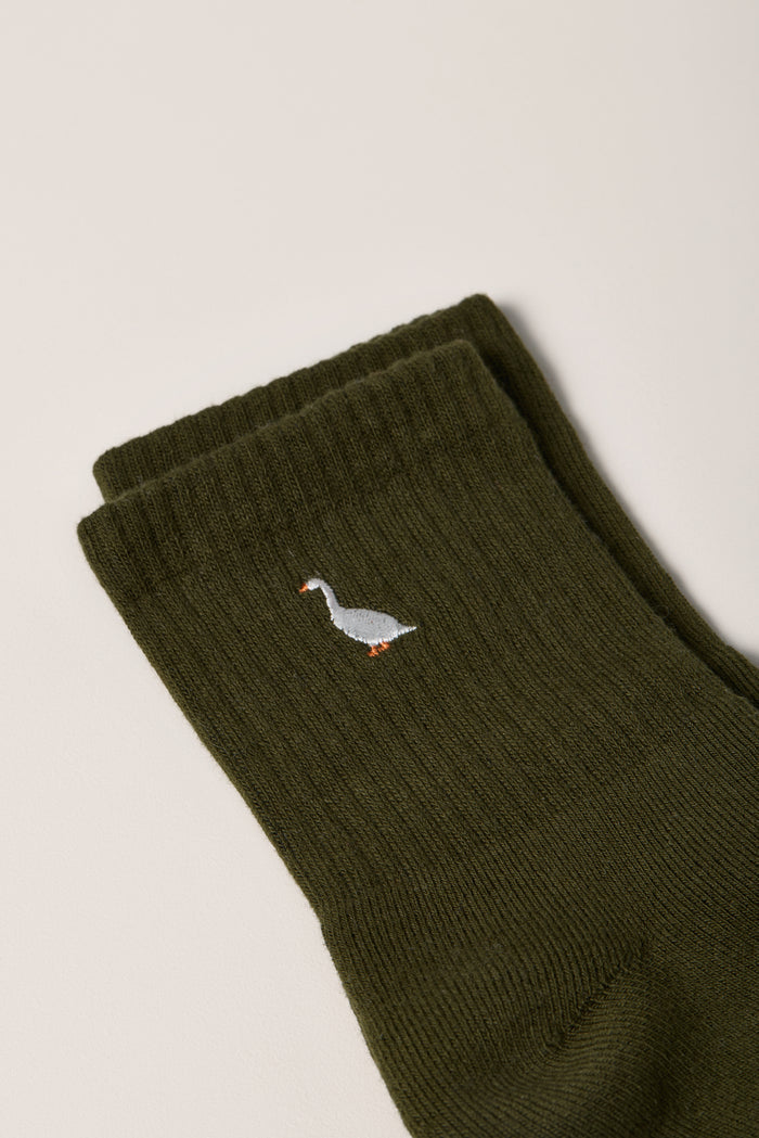 Goose Embroidery Socks - A0270
