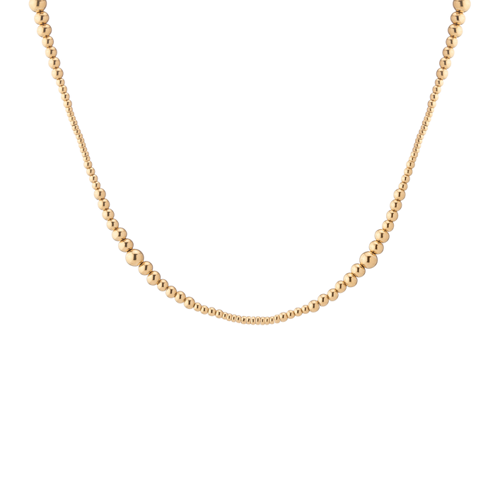 Graduated Ball Chain Necklace Stainless Steel Yellow Gold 16in First