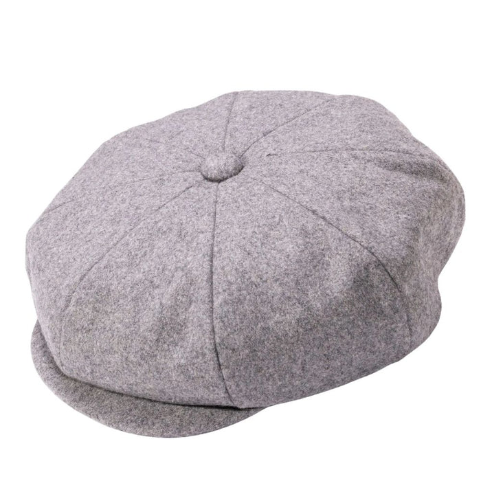 Gray wool felt newsboy cap