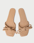 Hadley Dune Bow Sandal in beige nappa leather