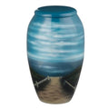 Hand painted urn-beach scene keepsake cremation supplies and equipment product