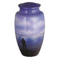 Hand painted urn-fisherman cremation supplies and equipment product