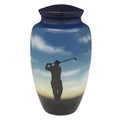 Hand painted urn-golfer cremation supplies and equipment product