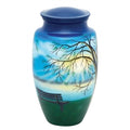 Hand painted urn-lakeside keepsake cremation supplies and equipment product