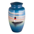 Hand painted urn-lighthouse keepsake cremation supplies and equipment product