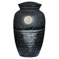 Hand painted urn-moon matte black cremation supplies and equipment product
