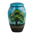 Hand painted urn-tree scene keepsake cremation supplies and equipment product