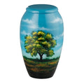 Hand painted urn-tree scene cremation supplies and equipment product