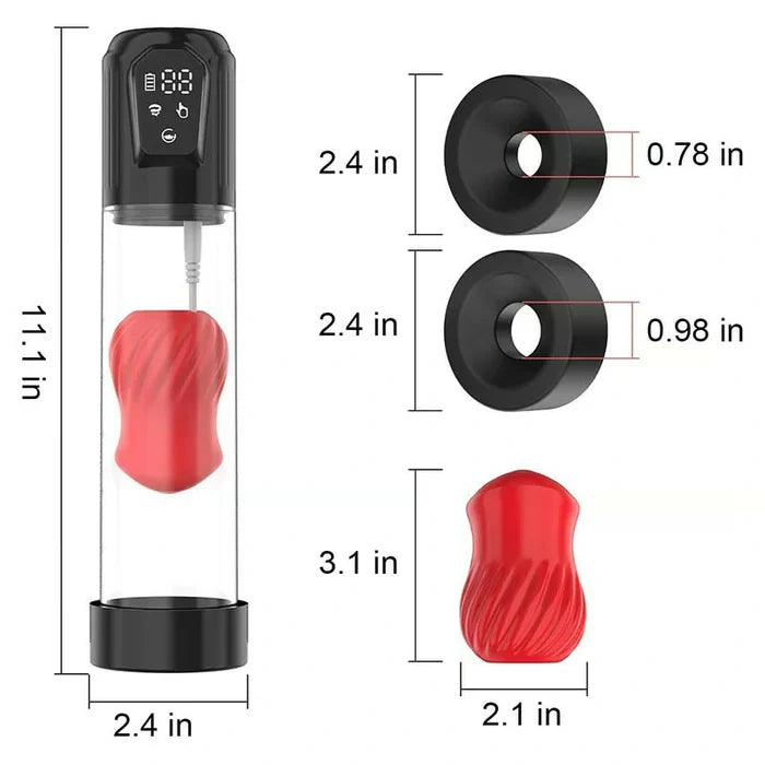 HANNA - Highly Waterproof Penis Pump Vacuum Suction with 2 sizes of O-rings