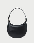 Harlow Black Leather Shoulder Bag in black leather.
