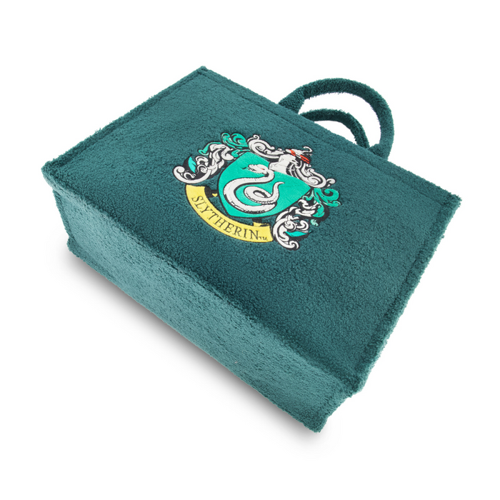 Harry Potter Slytherin Crest Sherpa Travel Green Tote with Trolley Band and adjustable removable shoulder strap